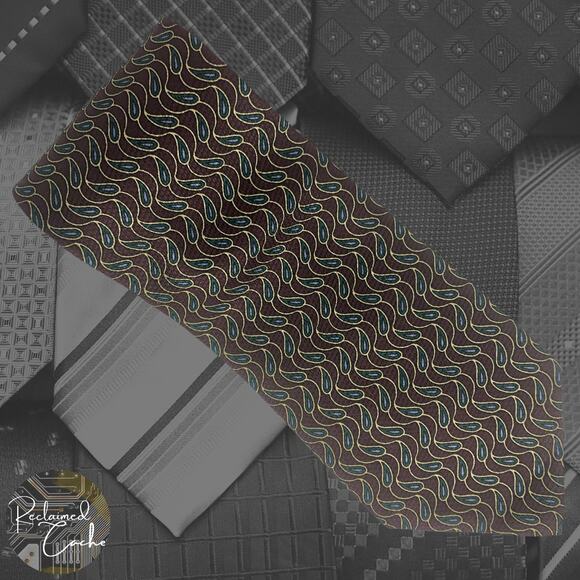 Brown Peacock Paisley Tie - Picture 1 of 5